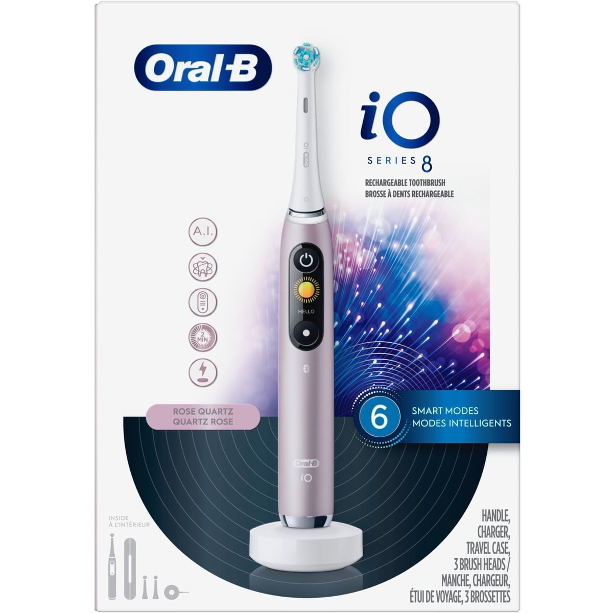 Oral B iO Series 8 Electric Toothbrush, Rose Quartz 1 EA