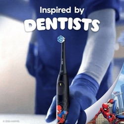 iO Kids Limited Rechargeable Electric Powered Toothbrush, Spiderman with 1 Gentle Care Brush Head - Automatic Pressure to Protect Gums - 3 Cleaning Settings - 2 Min Music Timer - 28 Day Battery Life 4