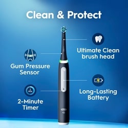 Rechargeable Electric Toothbrush, iO4 Clean & Gum, 4 Cleaning Modes, Visual Pressure to Protect Gums, 2 Brush Heads, Travel Case, White 3