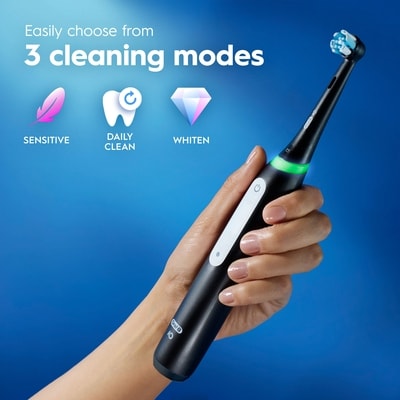 Rechargeable Electric Toothbrush, iO4 Clean & Gum, 4 Cleaning Modes, Visual Pressure to Protect Gums, 2 Brush Heads, Travel Case, White 7
