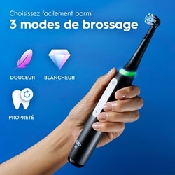 Brosse à dents électrique rechargeable, iO4 Propreté et gencives, 4&nbsp;modes de nettoyage, détecteur de pression visuel pour protéger les gencives, 2&nbsp;brossettes, étui de voyage, rose 7