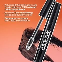 Master Volume Mascara Blackest Black  XXL volume formula with jojoba oil and sunflower seeds 4