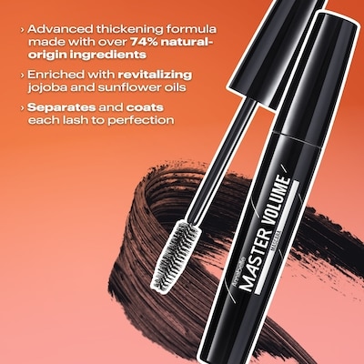 Master Volume Mascara Blackest Black XXL volume formula with jojoba oil and sunflower seeds 4