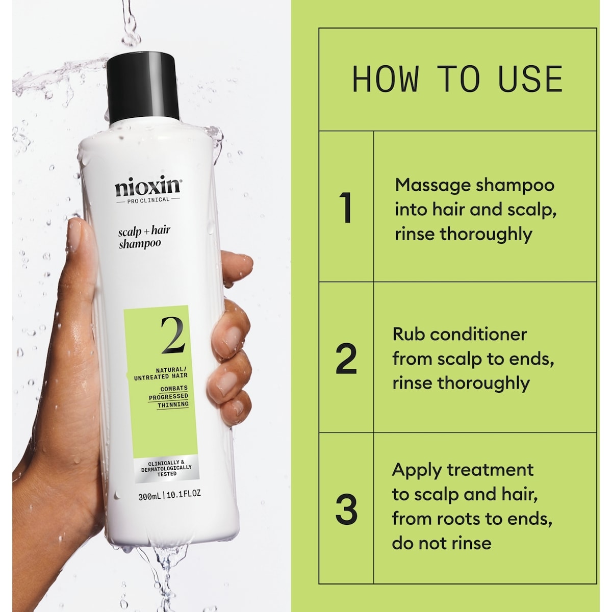 Shampooing épaississant pour cuir chevelu et cheveux Système de Nioxin – naturels très clairsemés