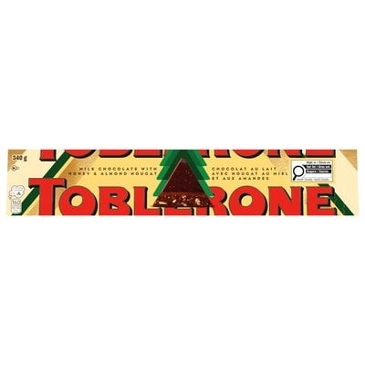 Milk Chocolate Bar with Honey and Almond Nougat, 340 g