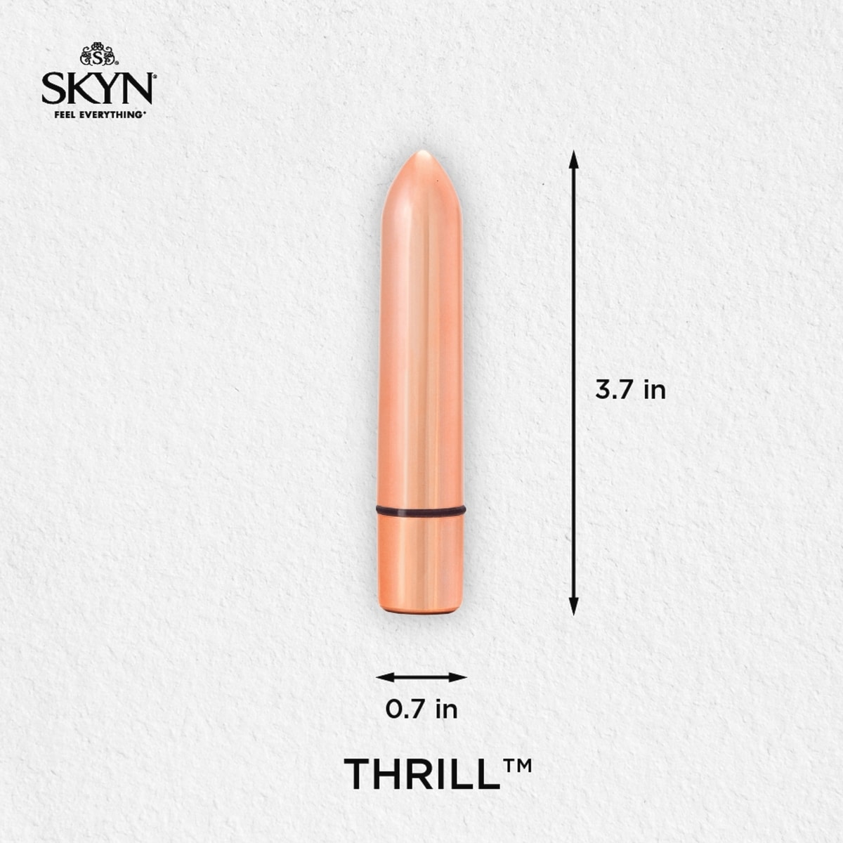 skyn thrill discreet vibrating bullet Skyn Thrill Personal Massager - Compact, Discreet, Vibrating Bullet  Massager - Rose Gold Plating - Rechargeable, Water Resistant And  Latex-Free, 3 Speeds Varying From Gentle To Intense