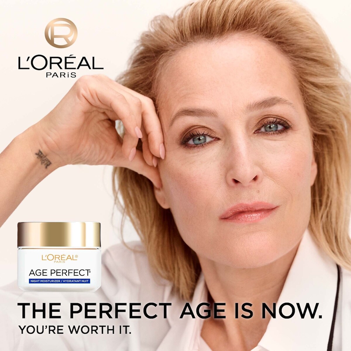 L'Oréal Paris Age Perfect Collagen Expert Hydratant de Nuit Raffermissant avec Peptides Collagène et Niacinamide, Réhydrate, Raffermit Illumine la Peau
