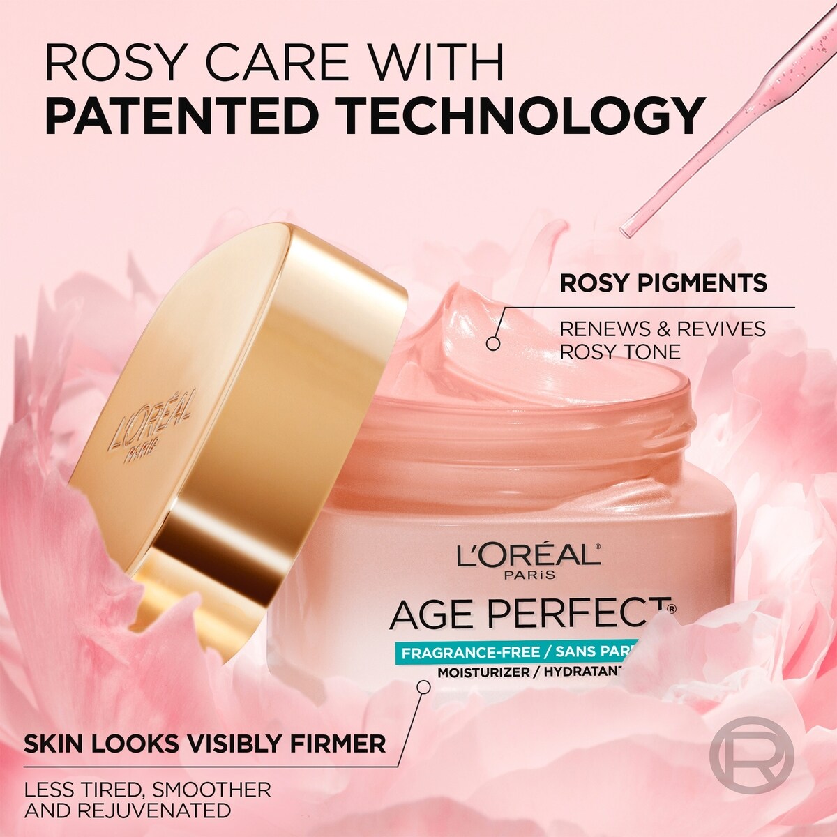 Age Perfect Rosy Tone Hydratant sans parfum, avec LHA et extrait de pivoine impériale