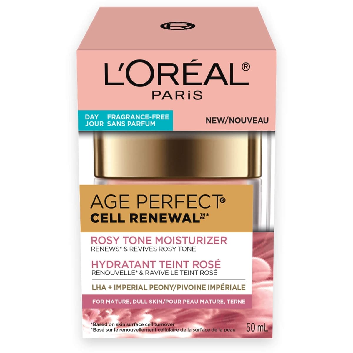 Age Perfect Rosy Tone Fragrance-Free Moisturizer, with LHA & Imperial Peony Extract