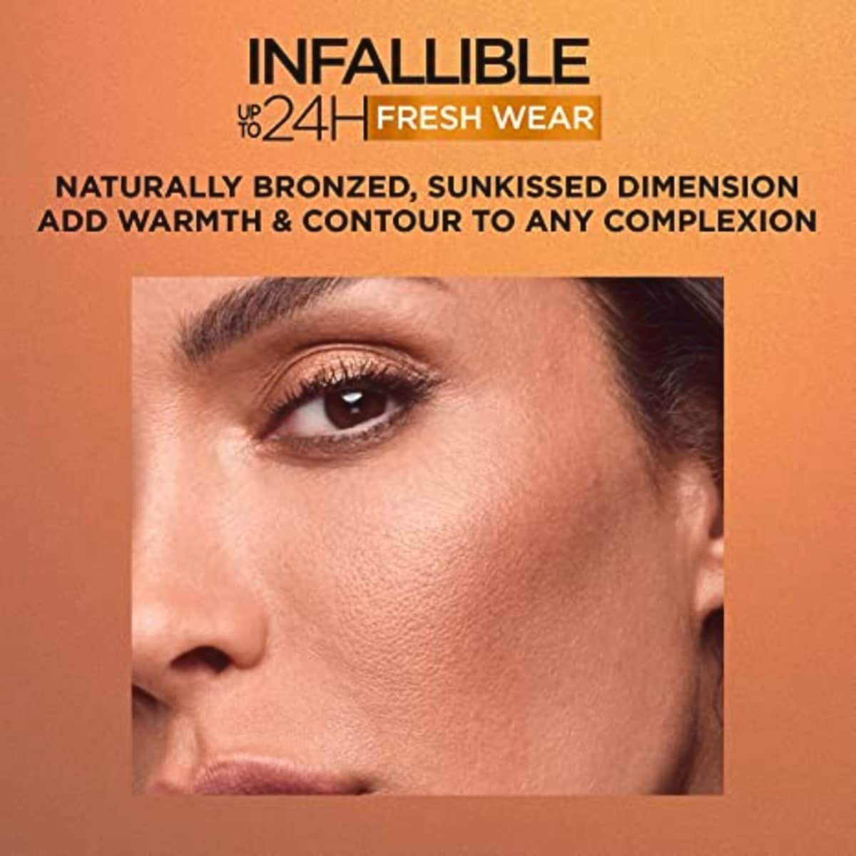L'Oréal Paris Infaillible – Bronzeur Fresh Wear jusqu'à 24 h, finition mate douce longue tenue, imperméable et résistant à la chaleur, Light 8,8 g