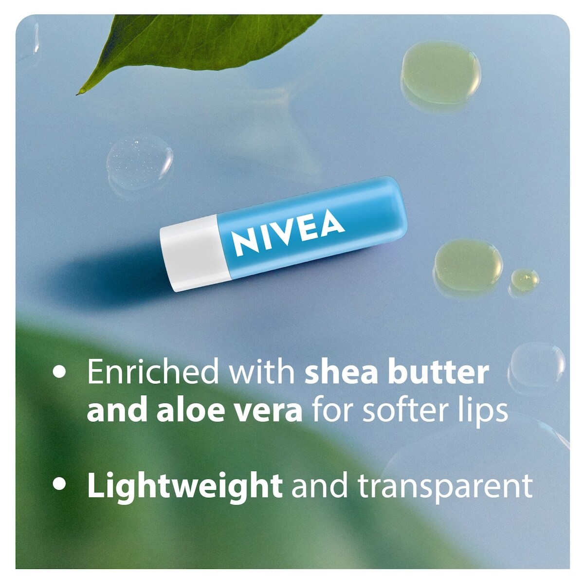 NIVEA Hydro Care Lip Balm, 24hr hydration, Enriched with shea butter & aloe vera, (2 x 4.8g)