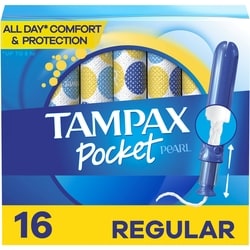 Pocket Pearl Tampons, with LeakGuard Braid, Regular Absorbency, Unscented 1