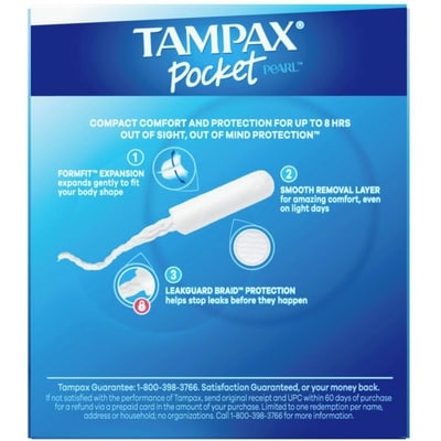 Pocket Pearl Tampons, with LeakGuard Braid, Regular Absorbency, Unscented 2