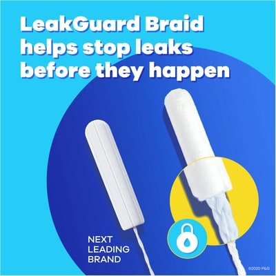 Pocket Pearl Tampons, with LeakGuard Braid, Regular Absorbency, Unscented 3
