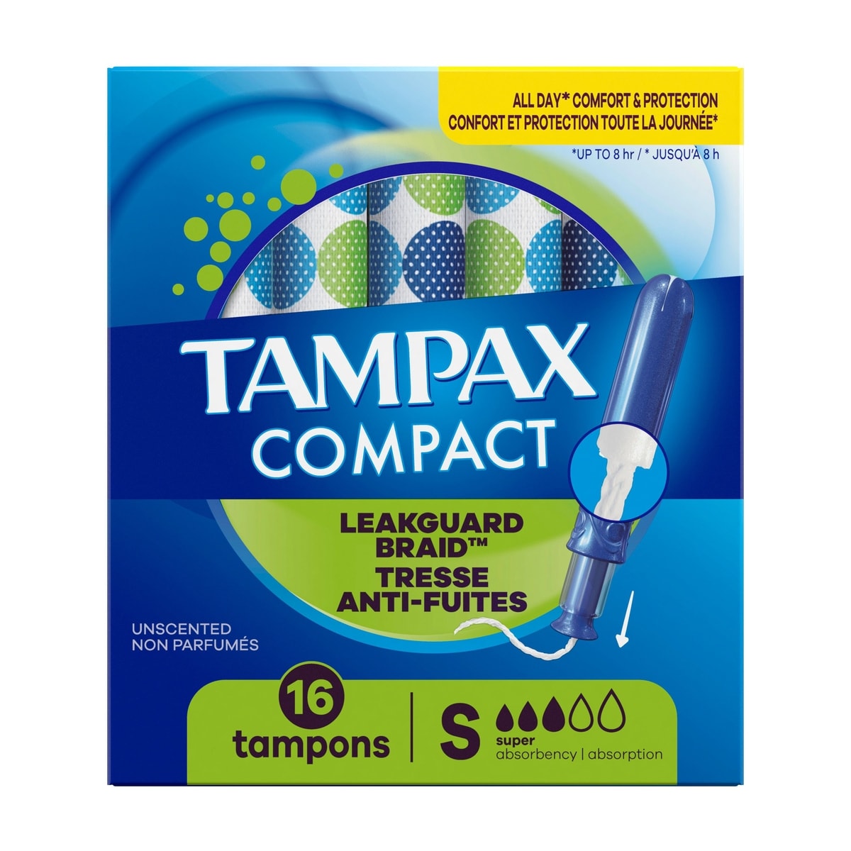 Pocket Pearl Tampons Super Absorbency with LeakGuard Braid, Unscented