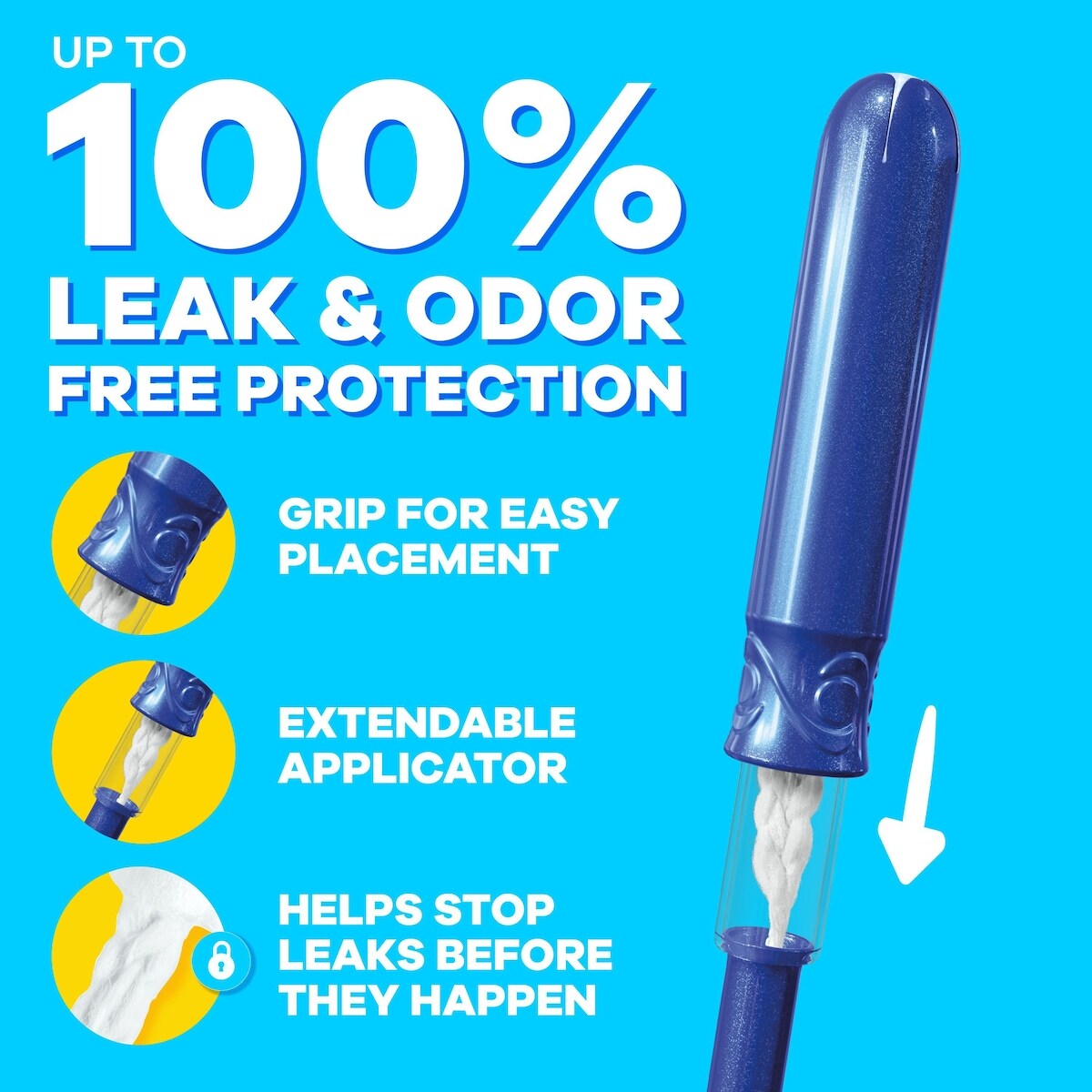 Tampons non parfumés avec applicateur compact en plastique de degré d'absorption Super, Pocket Pearl