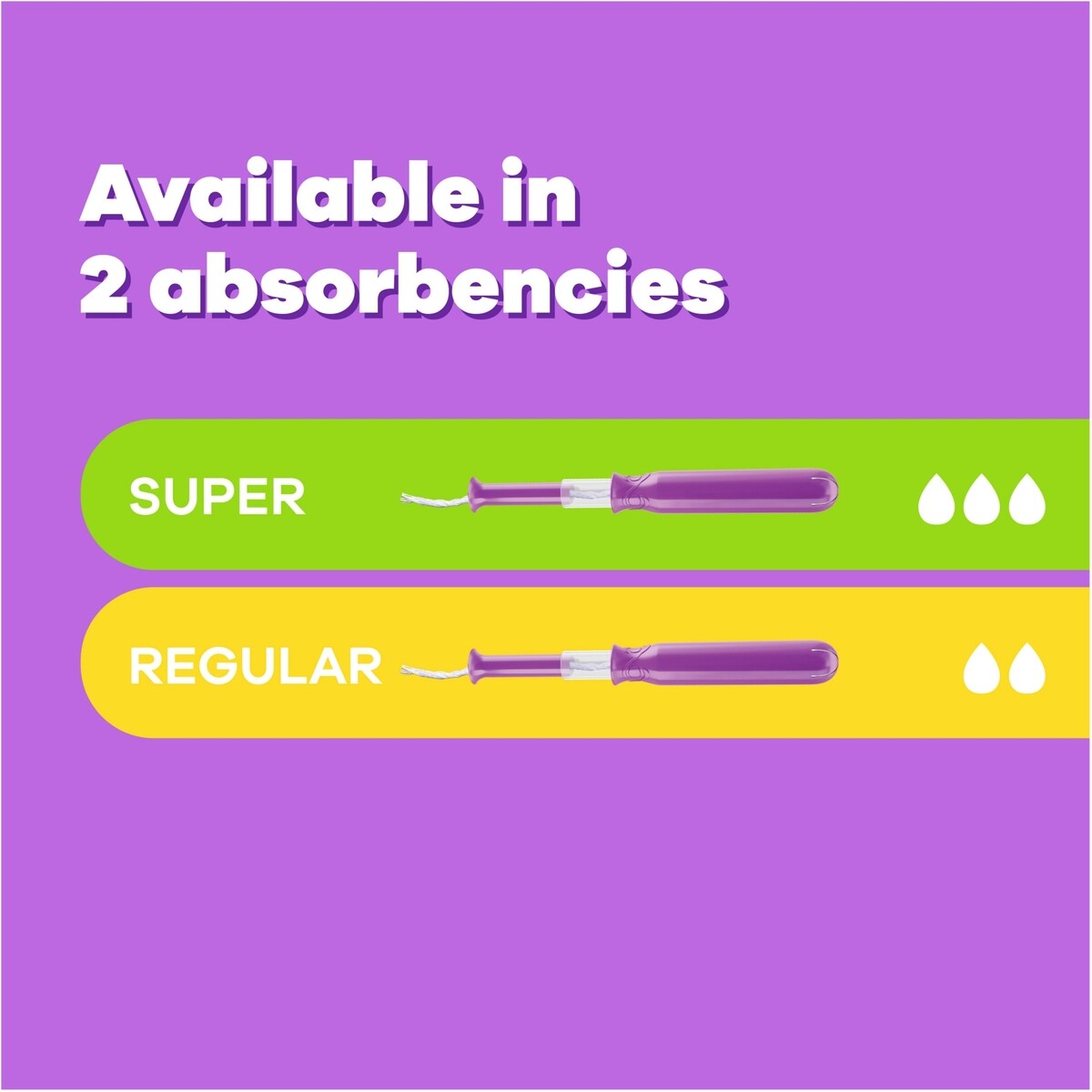 Tampons Tampax Pocket Radiant compacts avec tresse anti-fuites LeakGuard et applicateur en plastique sans BPA, régulier