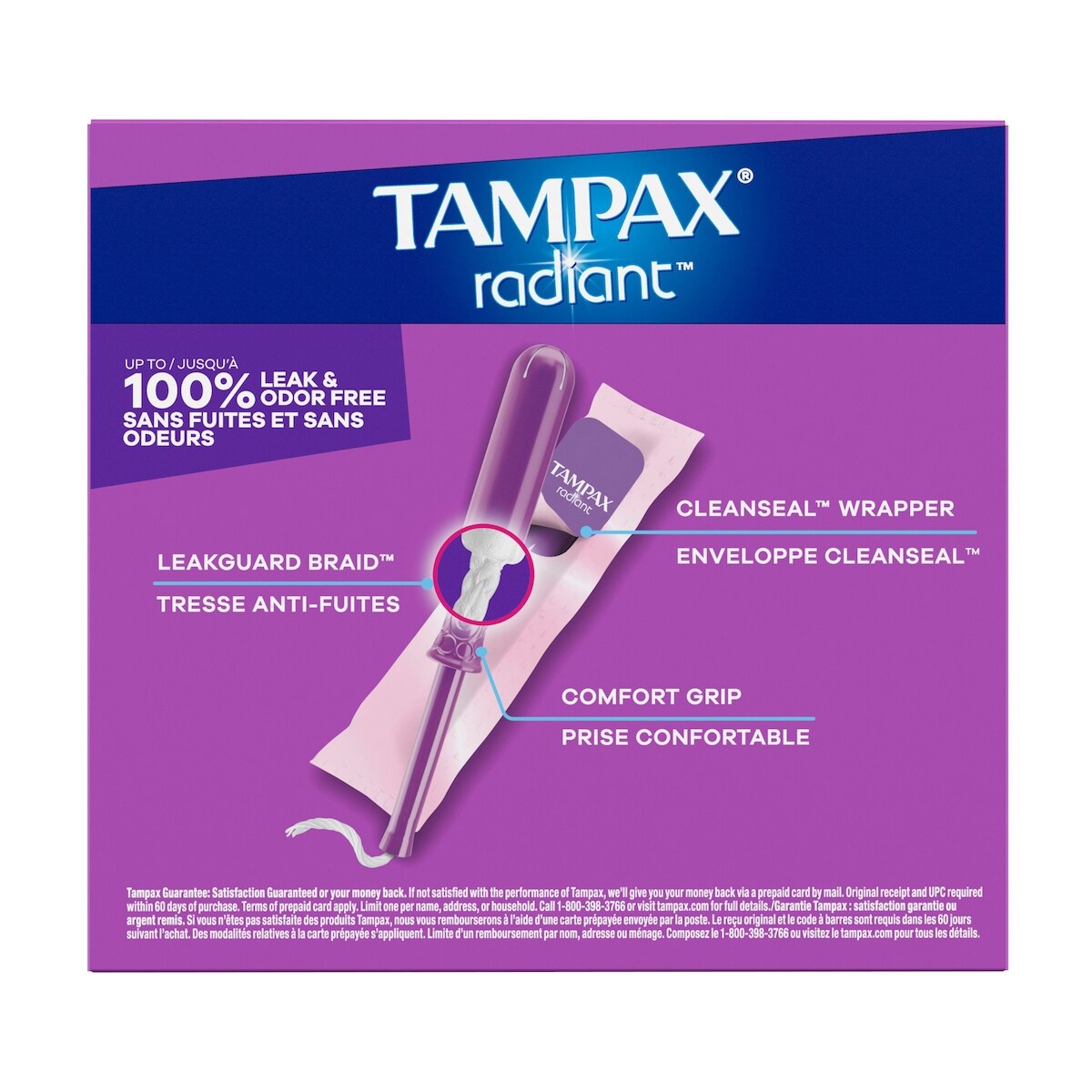 Tampons Radiant, degré d’absorption léger, non parfumés