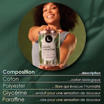 Tampons, fabriqués à partir de coton biologique, degré d’absorption super/super plus, emballage multiple, sans pesticides synthétiques, rayonne ni parfums, 26&nbsp;U 3