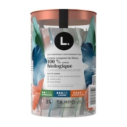 Tampons, fabriqués à partir de coton biologique, degré d’absorption régulier/super/super plus, emballage multiple, sans pesticides synthétiques, rayonne ni parfums, 25&nbsp;U 2