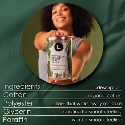 Tampons, Made with Organic Cotton, Regular/Super, Multipack Made Without Synthetic Pesticides or Fragrances, 18 CT 3