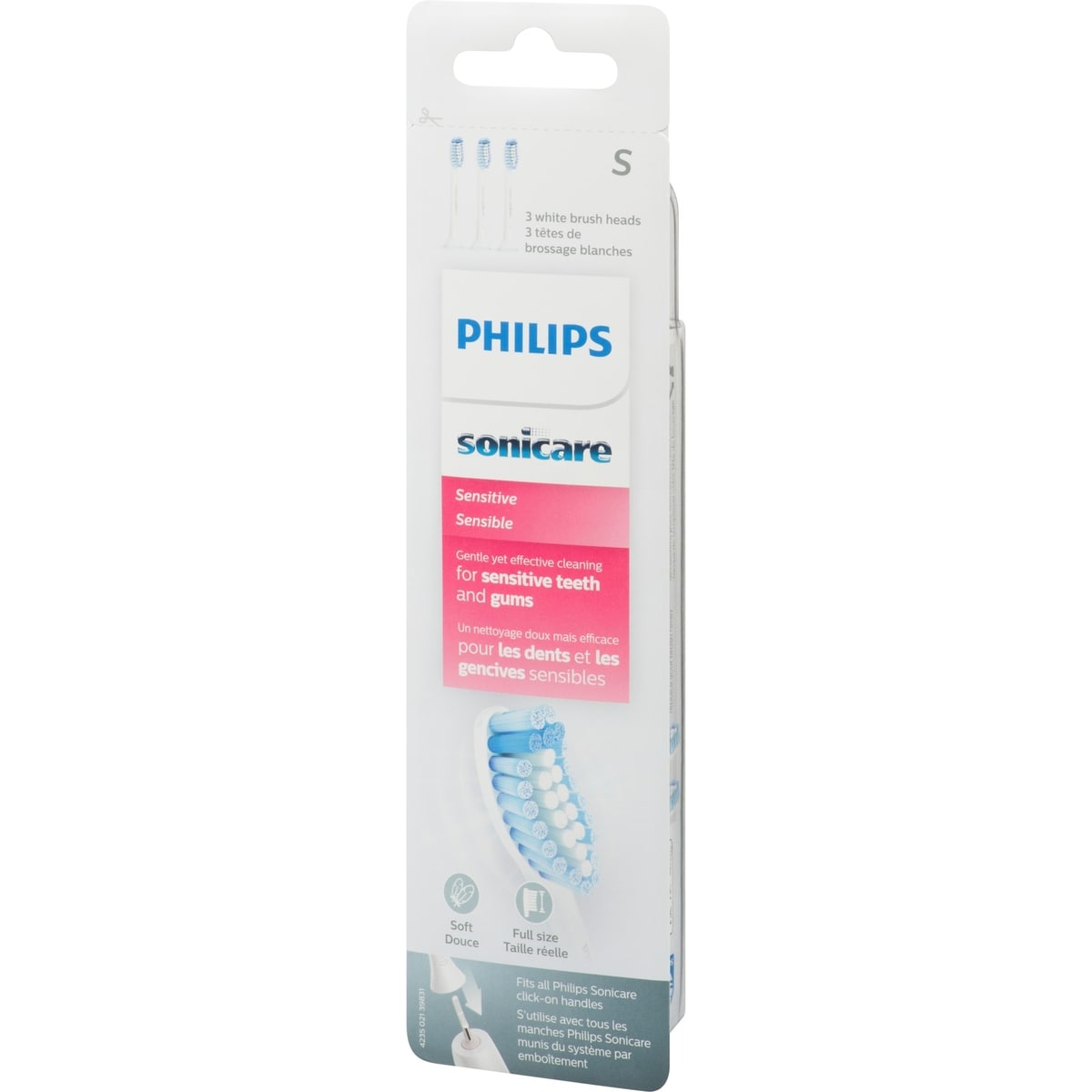 Têtes de brosse de rechange pour dents sensibles Philips Sonicare ProResults, emballage de 3, HX6053/64