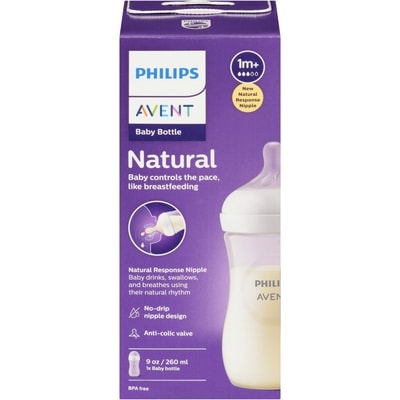 Natural Baby Bottle with Natural Response Nipple, Clear, 9oz, 1 pack, SCY903/01 4