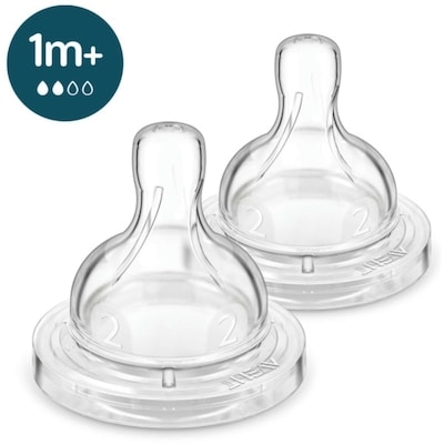 Anti-colic Baby Bottle Flow 2 Nipple, 2 pack, SCY762/02 2