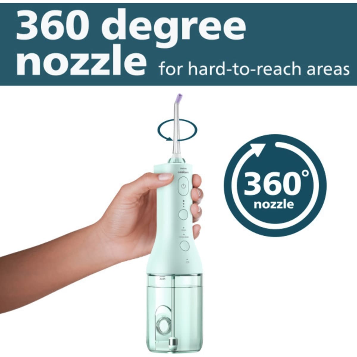 Power Flosser 3000 sans fil, irrigateur buccal, menthe, HX3806/21