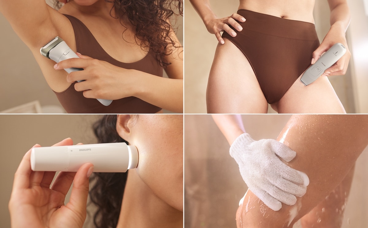 Rechargeable rasoir électrique sans fil pour femmes Philips Lady Shaver Series 6000, pour peau sèche ou humide, 4 accessoires, BRL136/00