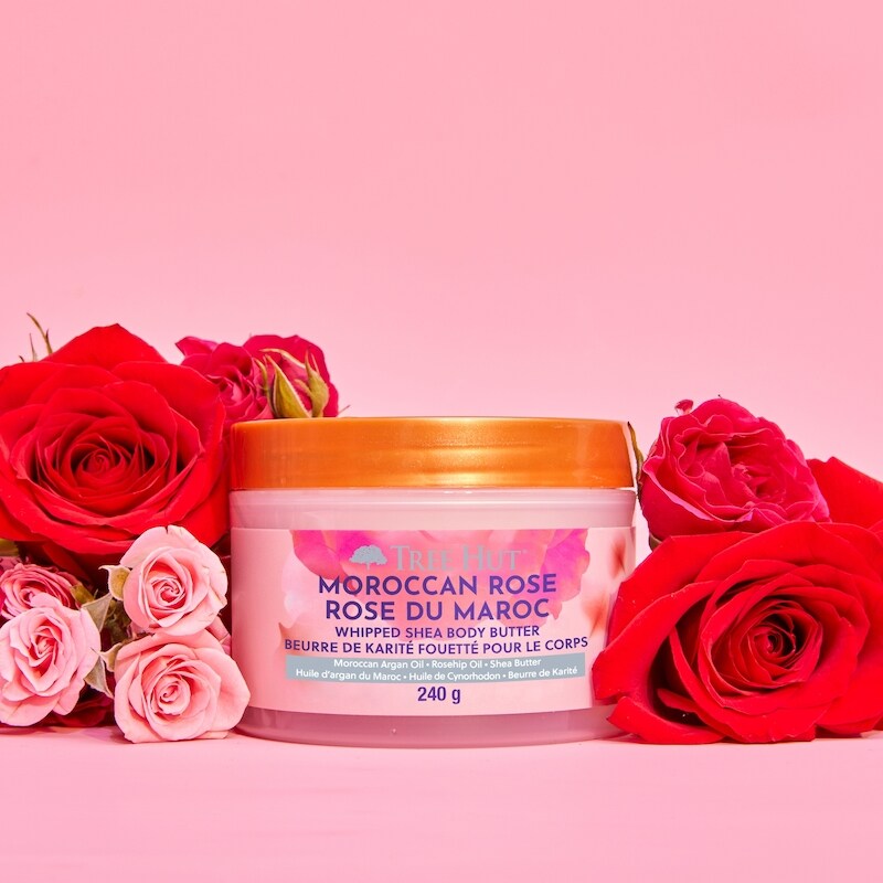 Tree Hut Moroccan Rose Whipped Shea Body Butter, 238 G – Leichte, Langanhaltende Feuchtigkeitscreme Mit Natürlichem Sheabutter