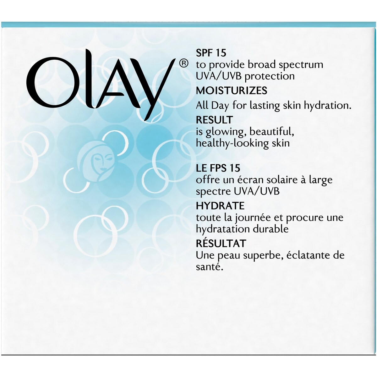 Crème hydratante anti-UV à formule hydratante avec vitamines E/B3 et FPS 15 UVA/UVB