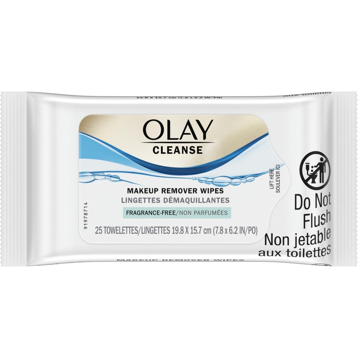 Olay Cleanse Makeup Remover Wipes, Fragrance Free 25 Wipes