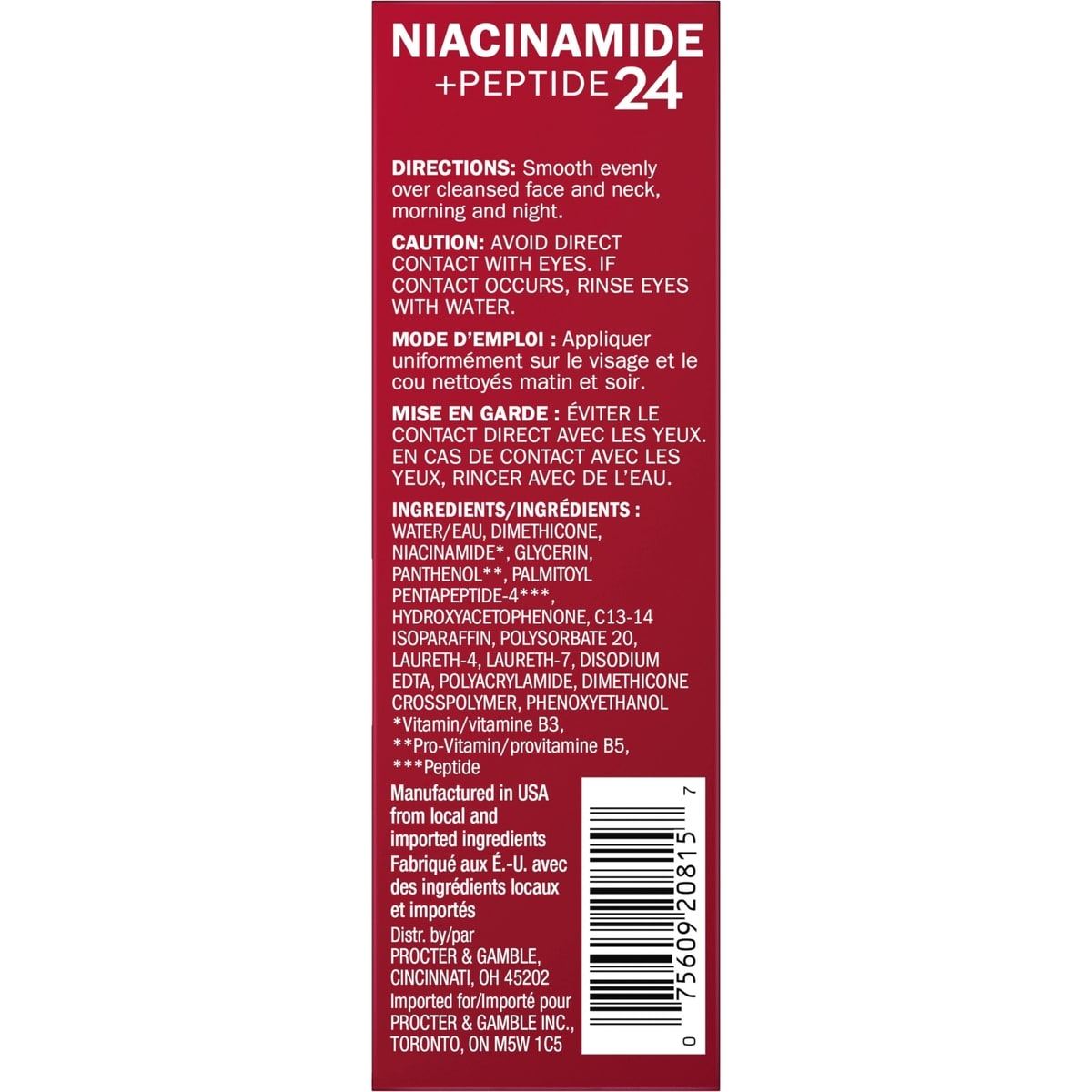 Sérum anti-rides Niacinamide + Peptide 24, non parfumé