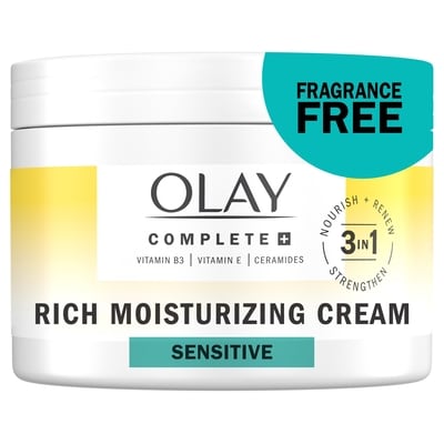 Olay Complete+ Rich Moisturizing Cream Fragrance-Free, 3-in-1