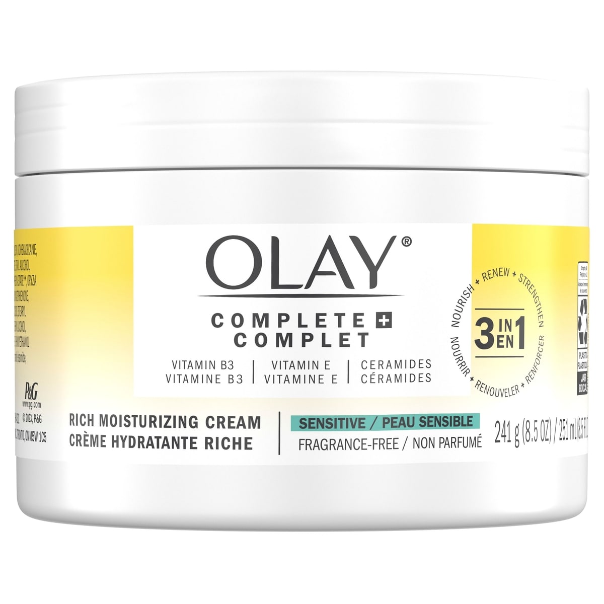 Olay Complete+ Rich Moisturizing Cream Fragrance-Free, 3-in-1