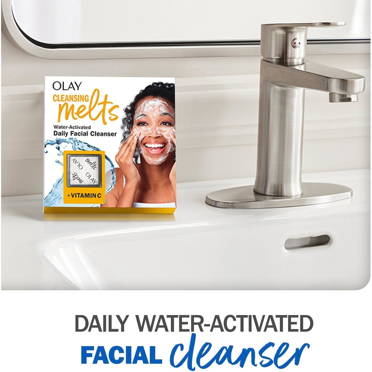 Nettoyant fondant pour le visage + Vitamine C, nettoyant pour le visage activé par l’eau,  unités, pour nettoyer