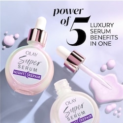 Super Serum Night Repair 5-in-1 Lightweight Skin Cell Renewing Face Serum Wrinkle Correcting Skin Care Treatment with Salicylic Acid, Niacinamide, Lactic Acid, Glycerin, Pep 3