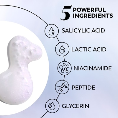 Super Serum Night Repair 5-in-1 Lightweight Skin Cell Renewing Face Serum Wrinkle Correcting Skin Care Treatment with Salicylic Acid, Niacinamide, Lactic Acid, Glycerin, Pep 5
