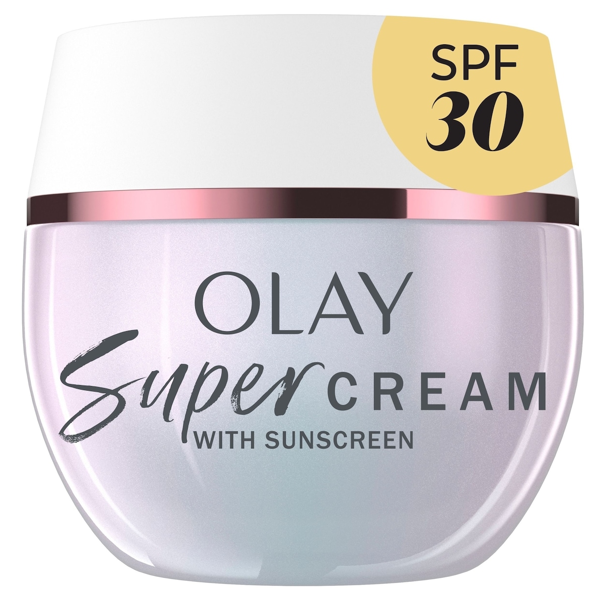 Super crème avec écran solaire FPS30, 50mL (1,7oz), hydratant ultraléger pour le visage qui hydrate, lisse, illumine, raffermit et protège avec FPS.