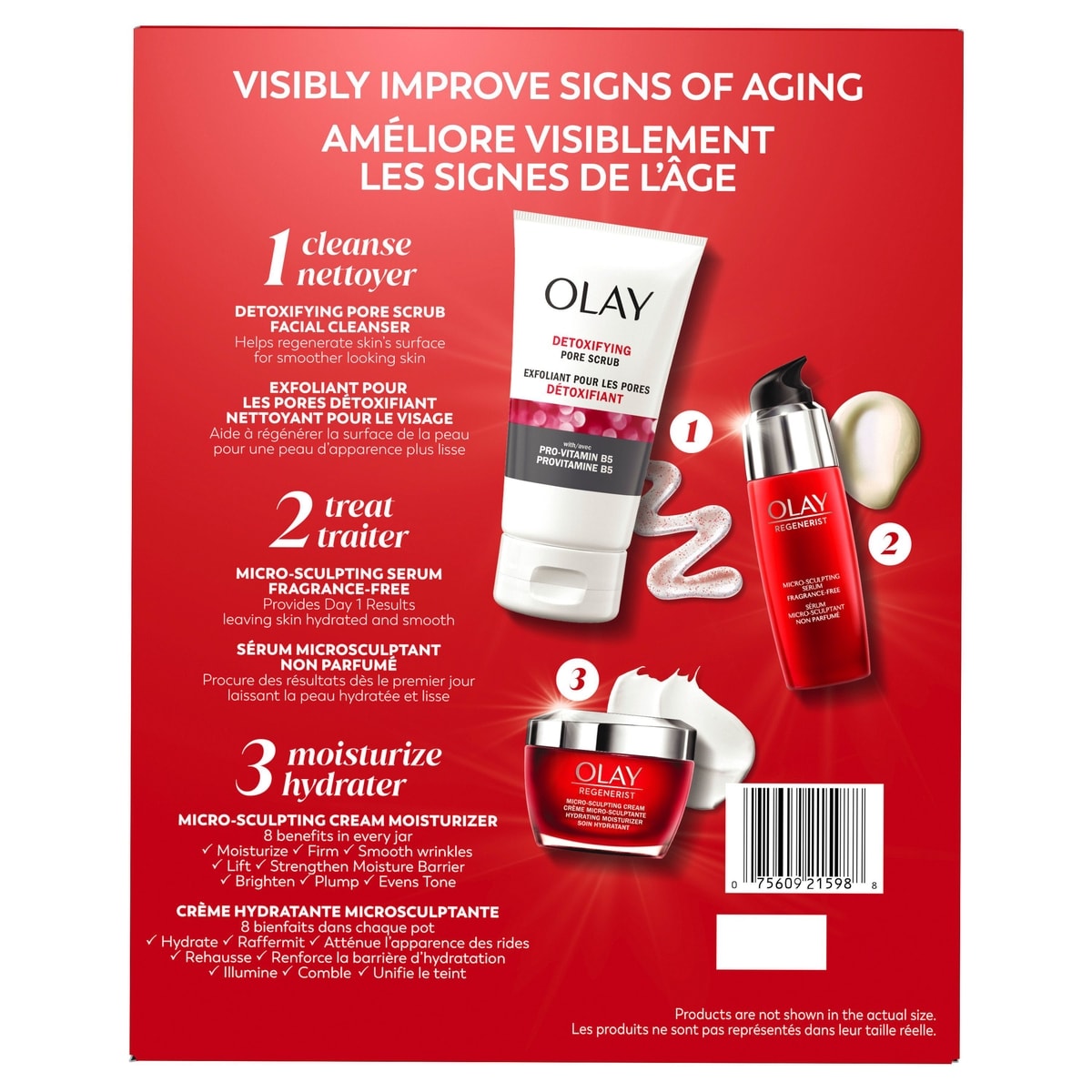 Ensemble-cadeau des Fêtes avec crème microsculptante Regenerist, ensemble-cadeau de soins de la peau, 3 unités, nettoyant pour le visage, sérum pour le visage, hydratant pour le visage