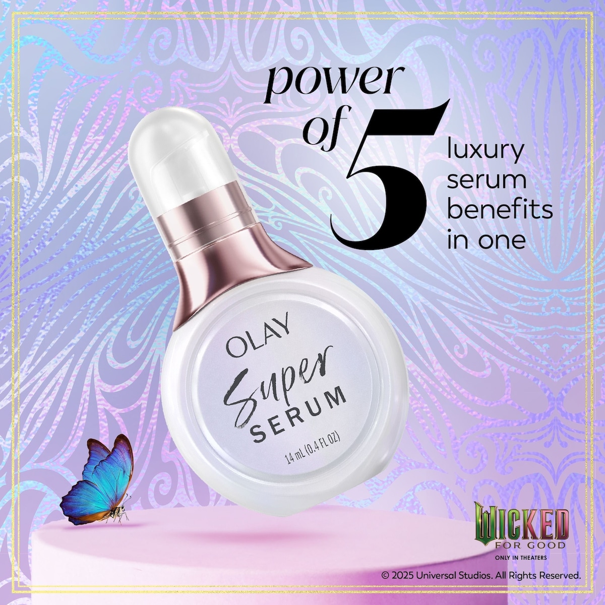 x Wicked: For Good: Better Together Mini Set, Skin Care Gift Set, 3pc, Face Cleanser, Mini Face Serum, Mini Face Moisturizer