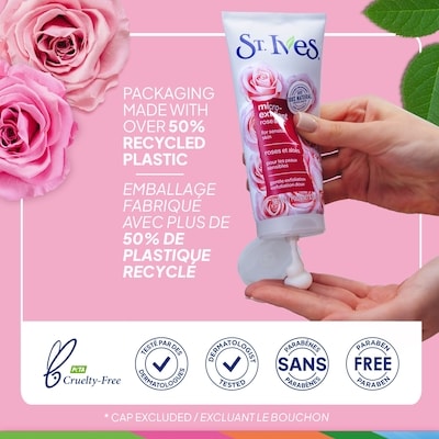 Désincrustant visage pour une peau douce Eau de rose & Aloès avec désincrustants naturels à 100 % 3