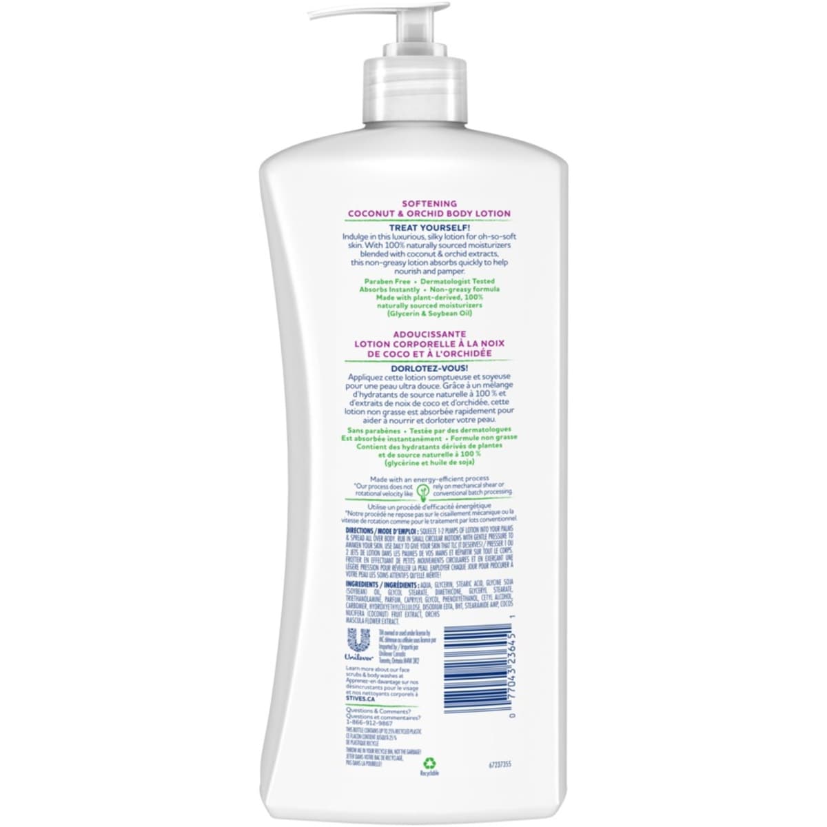 Softening Body Lotion for soft, silky skin Coconut Milk & Orchid paraben-free dry skin moisturizer 600 mL