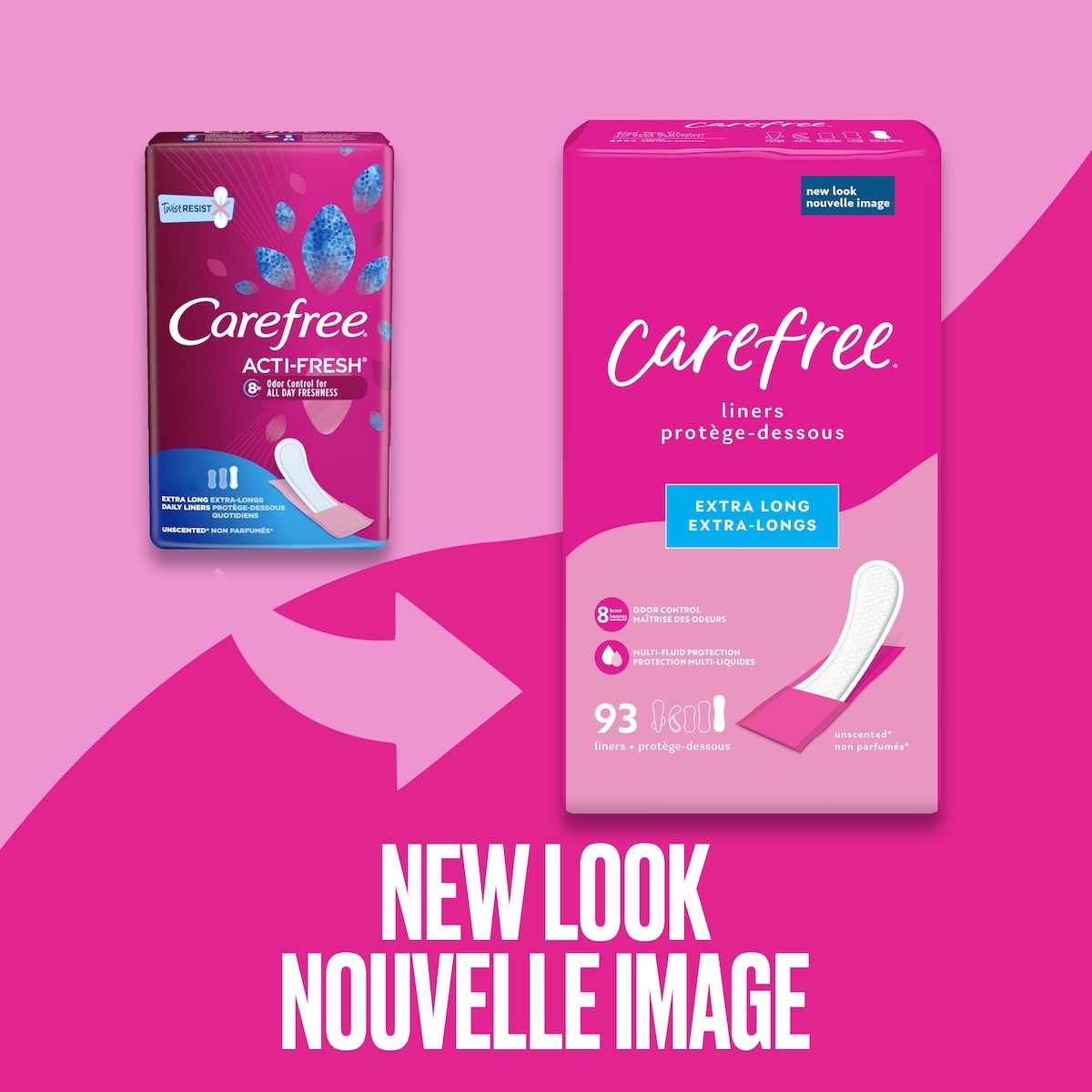 Carefree Acti-Fresh Body Shape Panty Liners Long