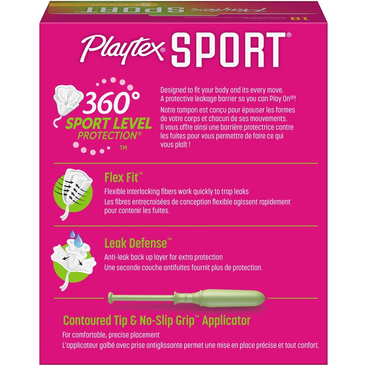 Tampons non parfumés pour athlètes Sport de Playtex à absorptivité super plus