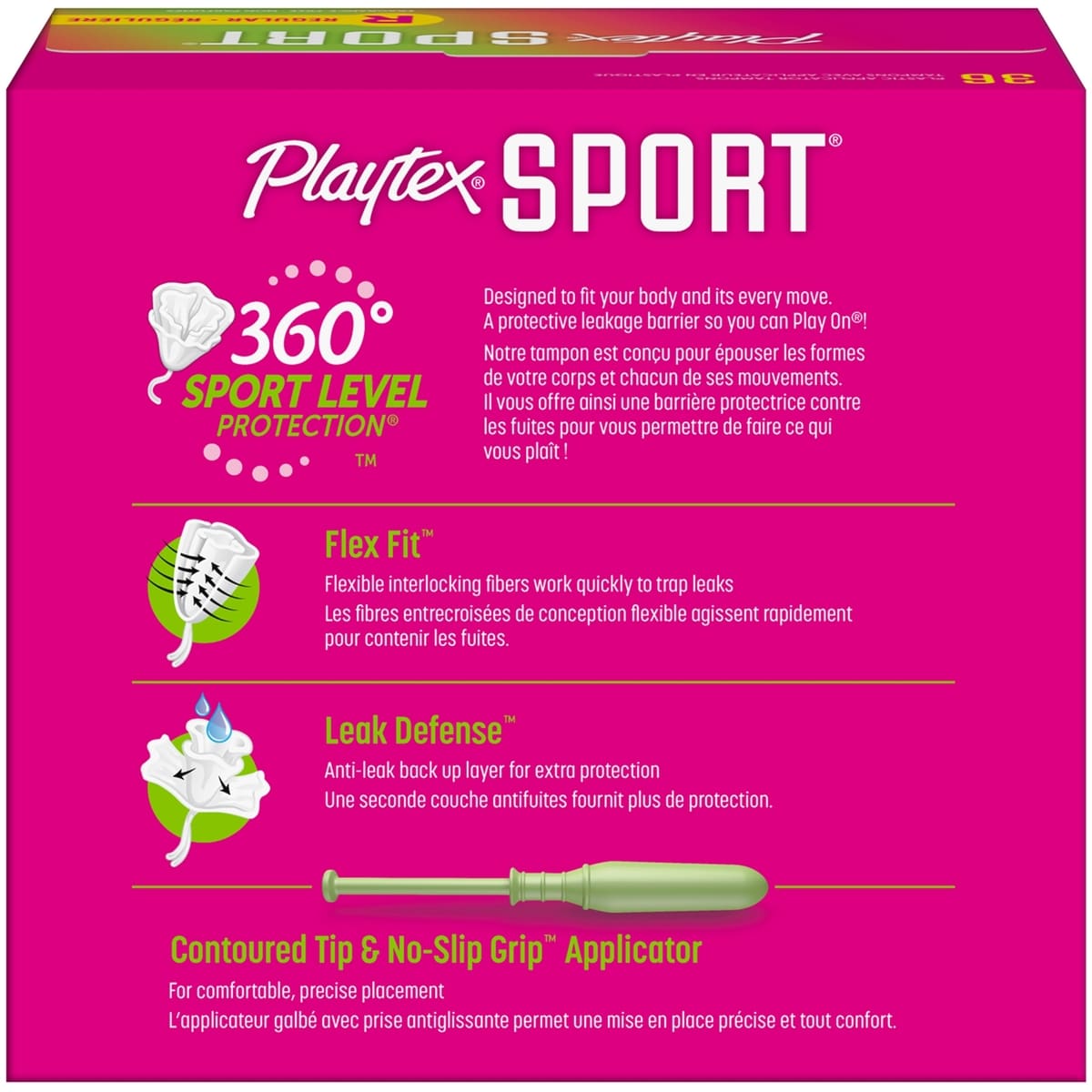 Tampons non parfumés pour athlètes Sport de Playtex à absorptivité régulière