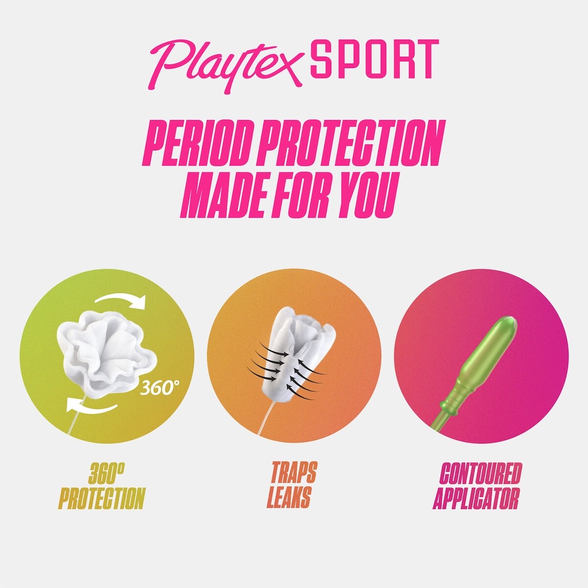 Tampons non parfumés pour athlètes Sport de Playtex à absorptivité régulière