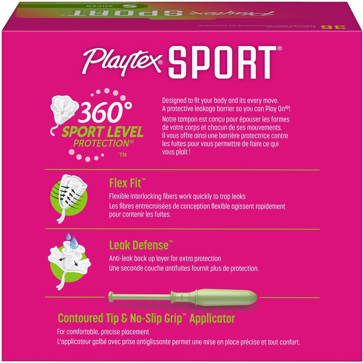 Tampons non parfumés pour athlètes Sport de Playtex à absorptivité super