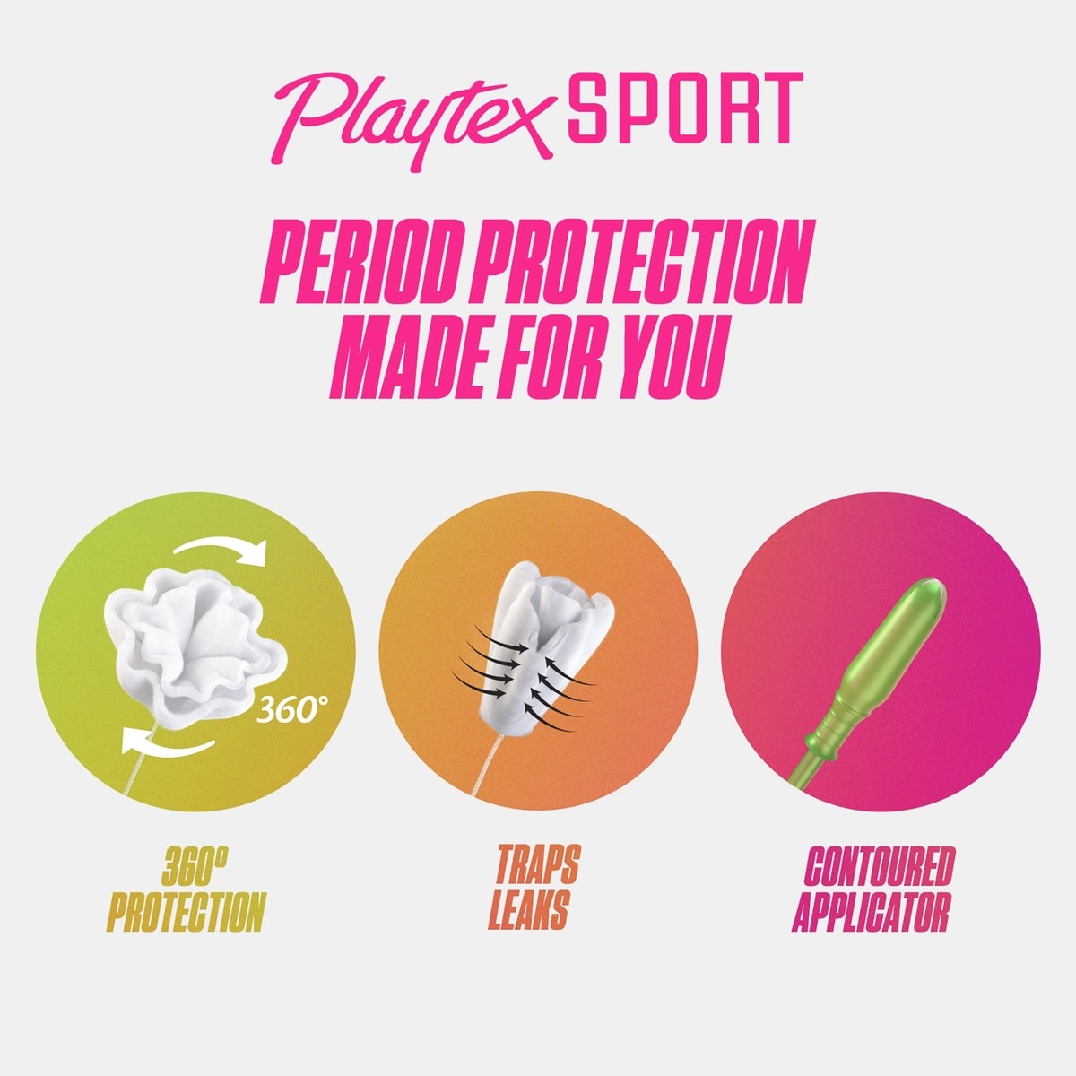 Tampons non parfumés pour athlètes Sport de Playtex à absorptivité super